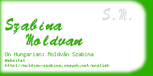 szabina moldvan business card
